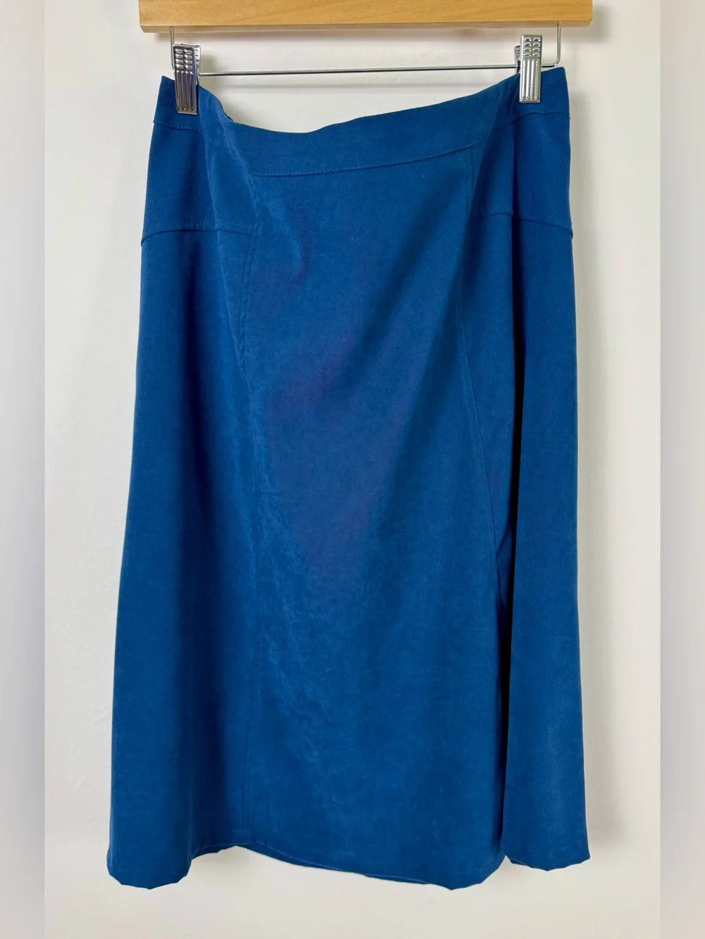 Elementz Blue Faux Suede A-Line Midi Skirt XL